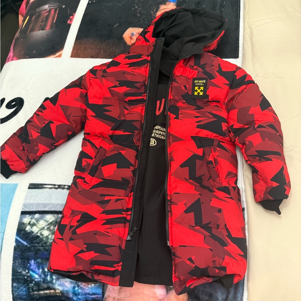 Off-White Kids Red Camo Jacket